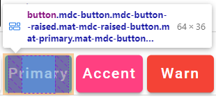 Angular Material Button CSS class by using DevTools