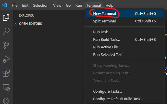 how to open new terminal in vscode