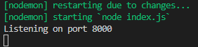 npm run dev command restarting example